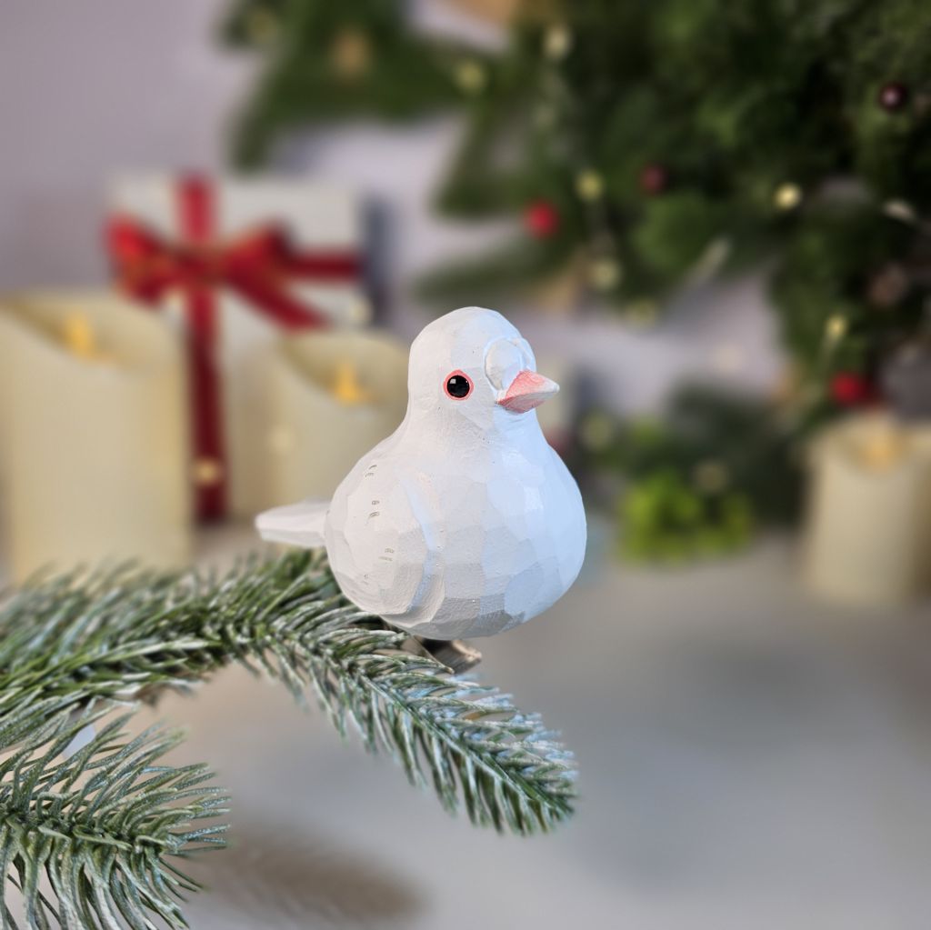 Pigeon Wooden Clip-on Christmas Tree Ornament