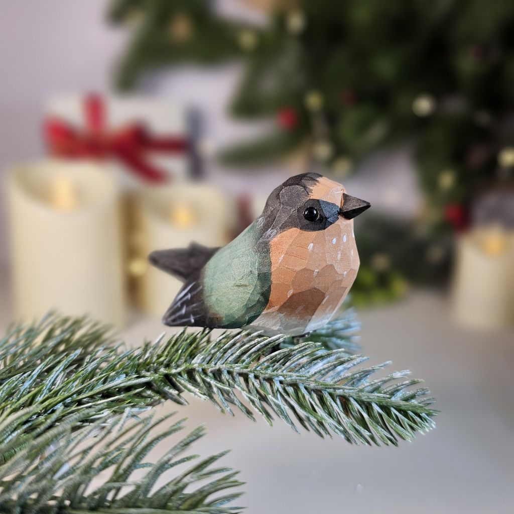 Slik houten clip-on kerstboomornament