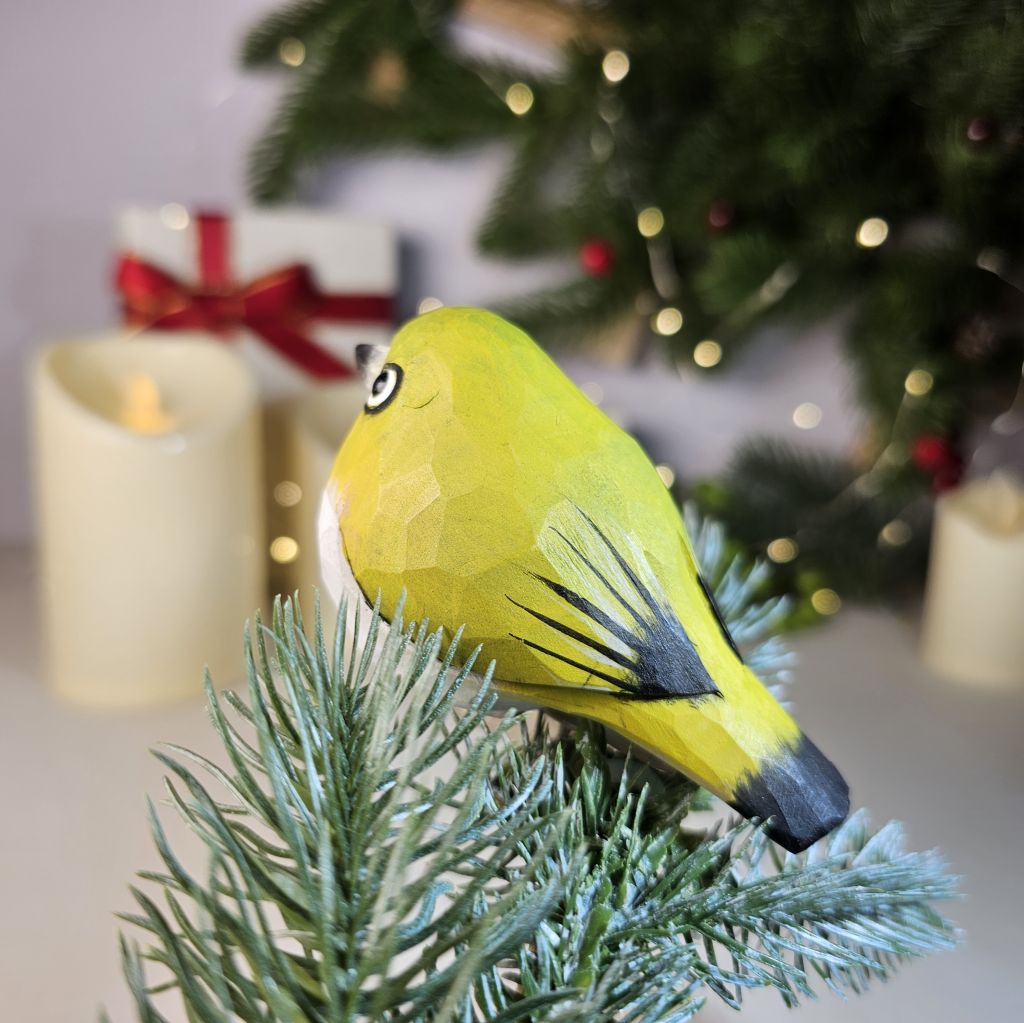 White-eyes Wooden Clip-on Christmas Tree Ornament