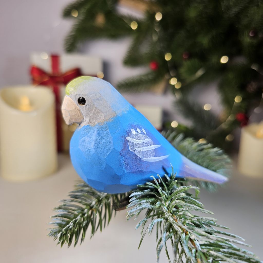 インコの木製クリップ式クリスマスツリーオーナメント