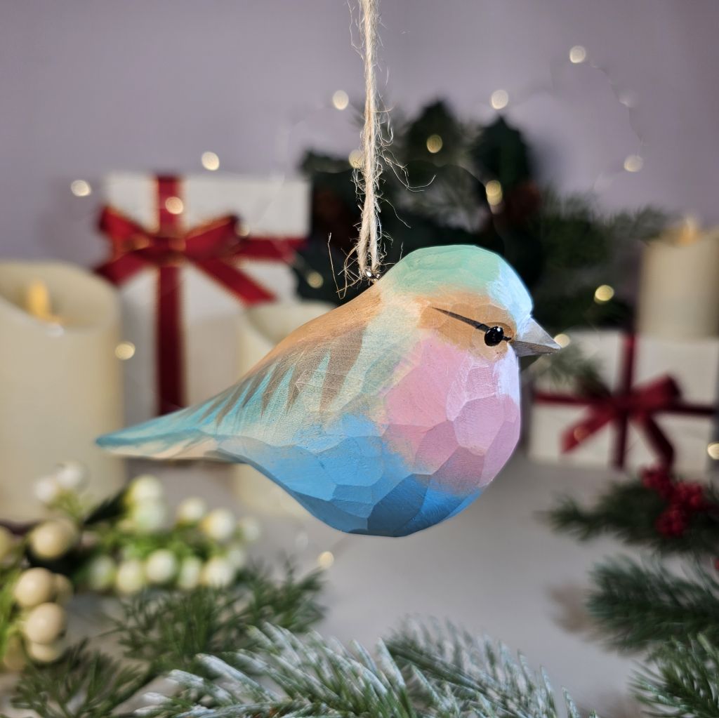 Lilac-Breasted Roller Wooden Christmas Tree Ornament