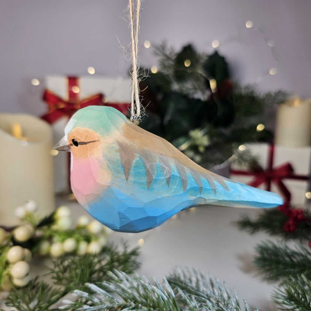 Lilac-Breasted Roller Wooden Christmas Tree Ornament