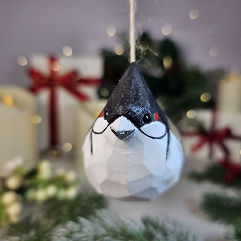 Red-whiskered Bulbul Wooden Christmas Tree Ornament