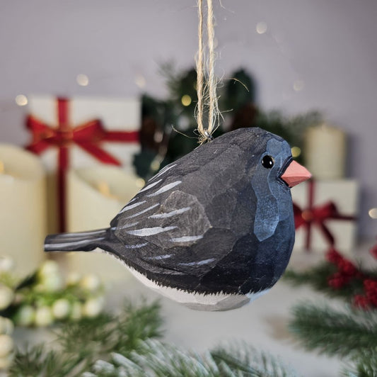 Dark-eyed Junco Wooden Christmas Tree Ornament