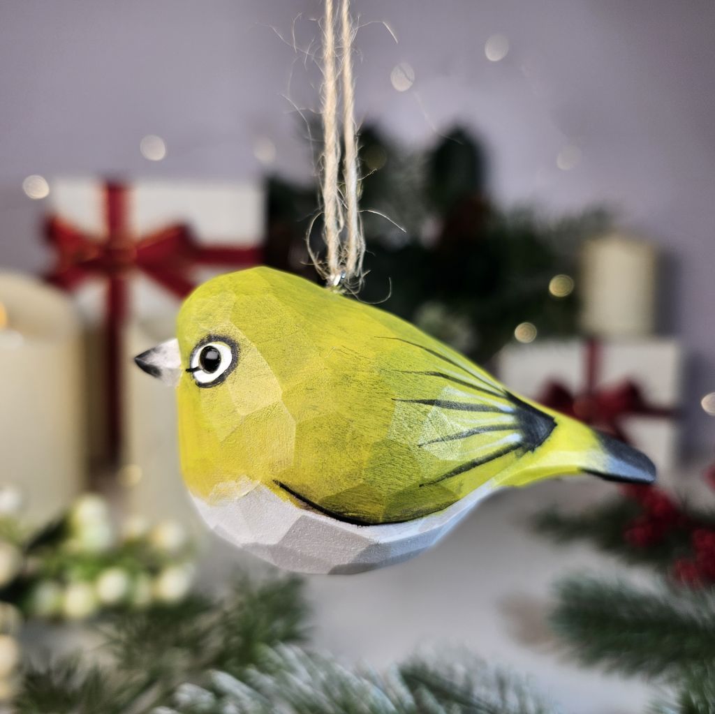 White-Eyes Wooden Christmas Tree Ornament