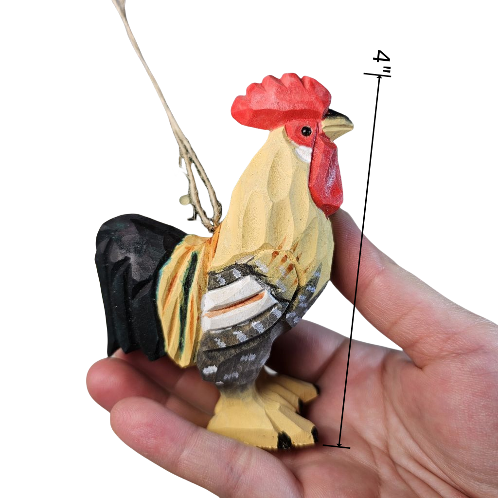 Chicken Wooden Christmas Tree Ornament