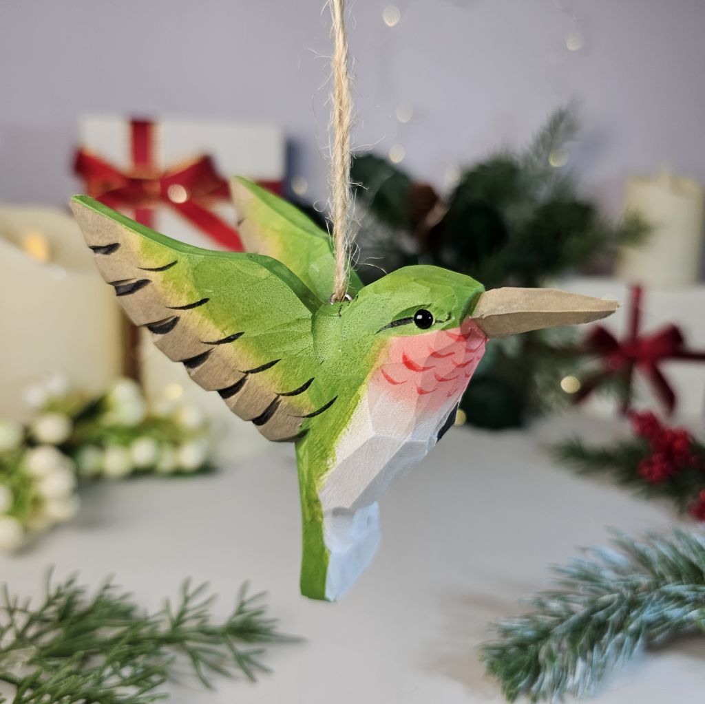 Hummingbird Wooden Christmas Tree Ornament