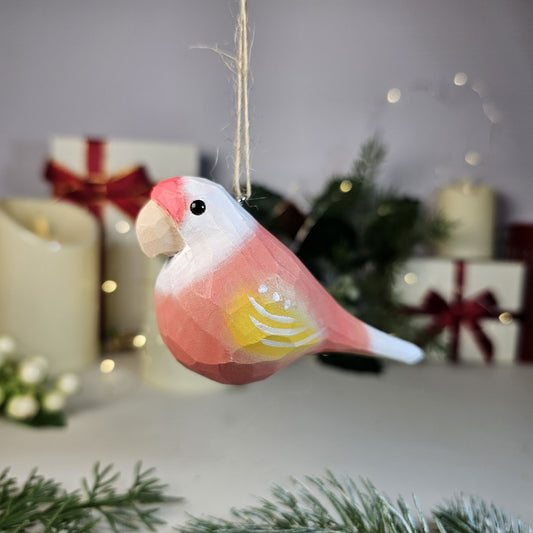 インコの木製クリスマスツリーオーナメント