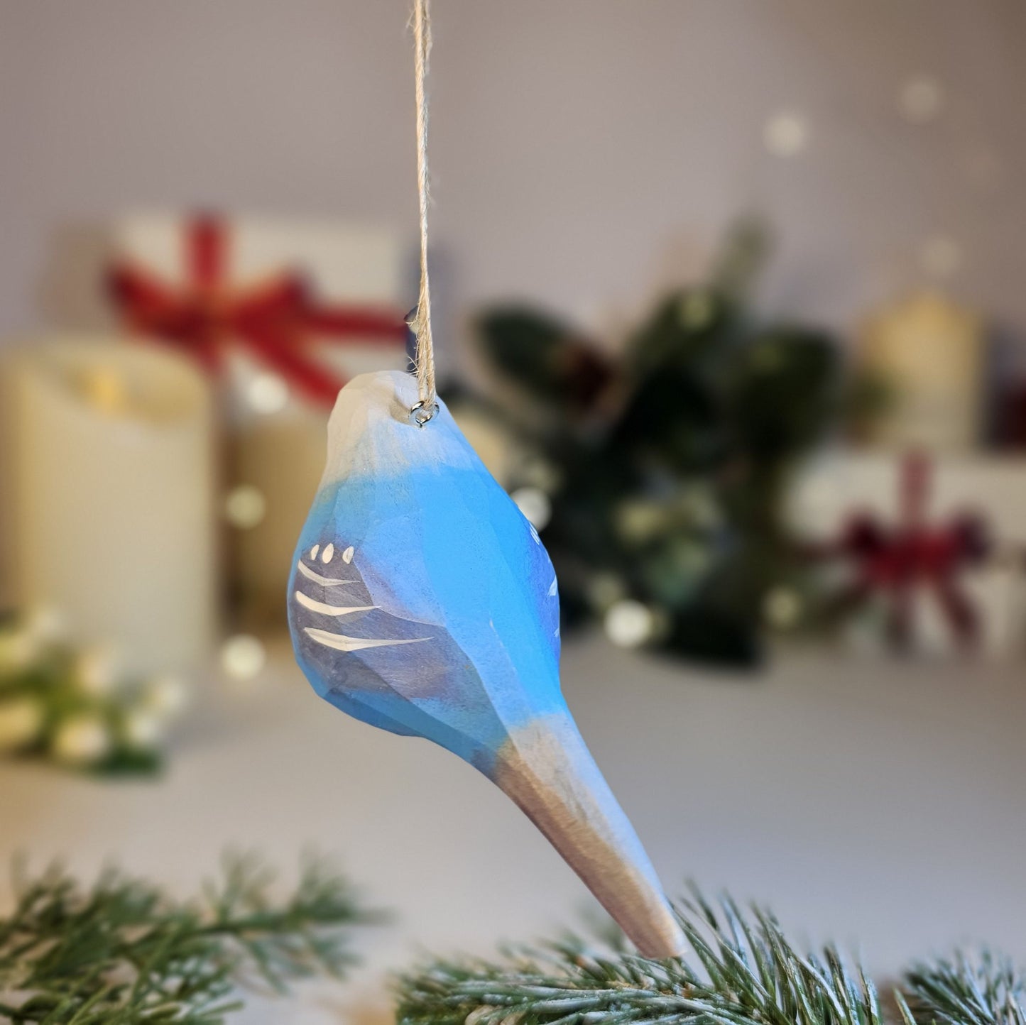 Parakeet Wooden Christmas Tree Ornament