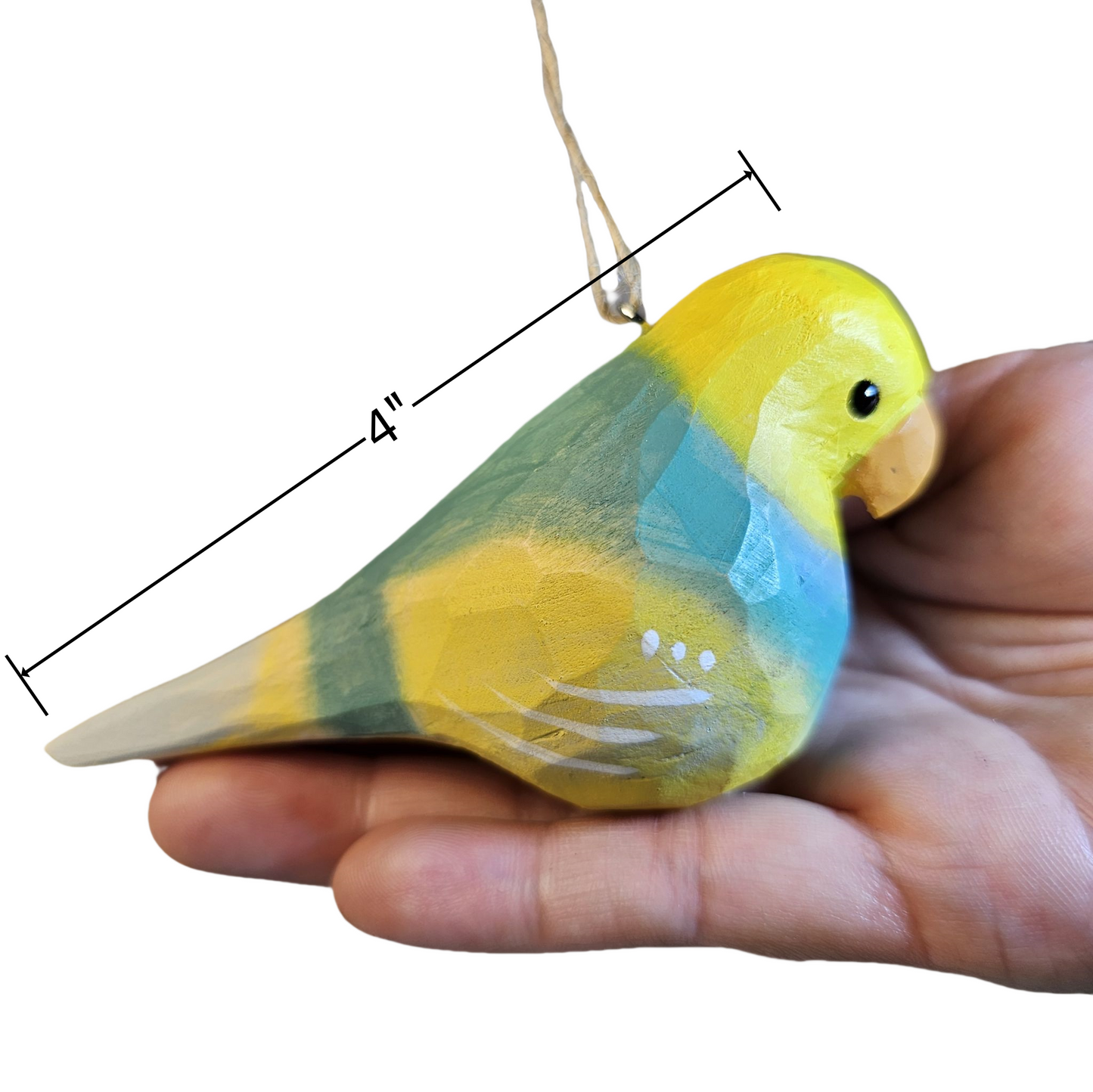 Parakeet Wooden Christmas Tree Ornament