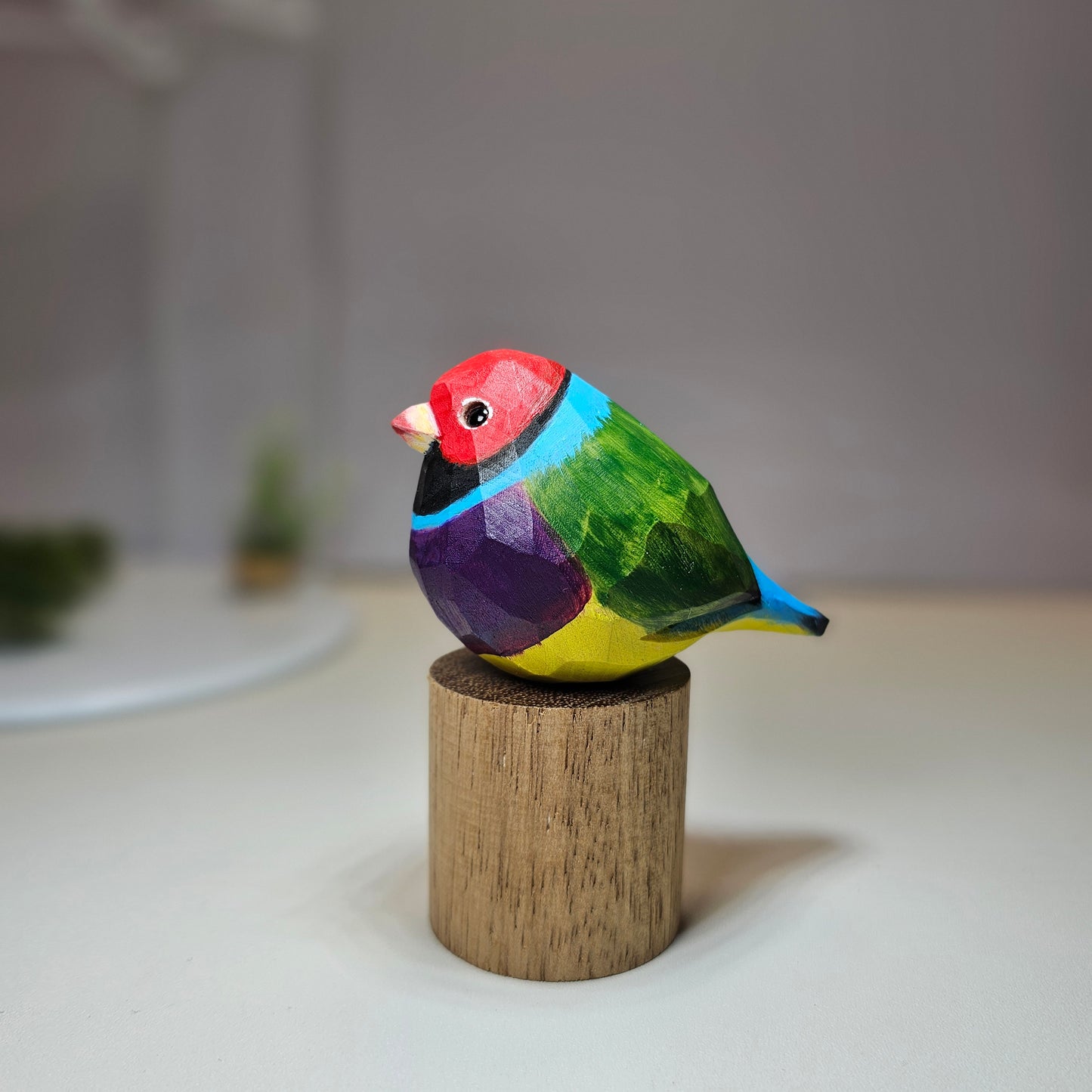 Custom Wooden Bird Figurines of Estrildid Finches: Uraeginthus, Chloebia & Amandava