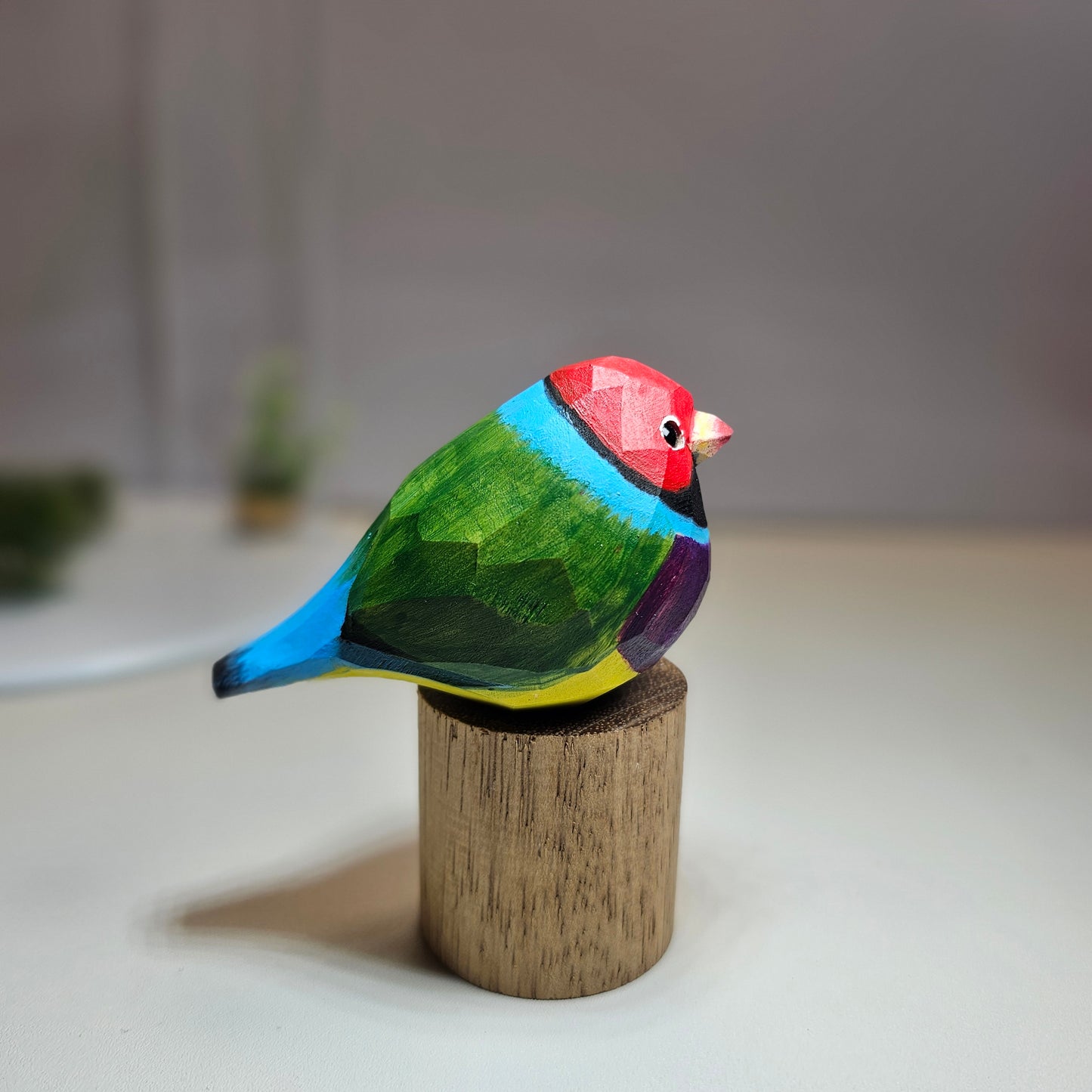 Custom Wooden Bird Figurines of Estrildid Finches: Uraeginthus, Chloebia & Amandava