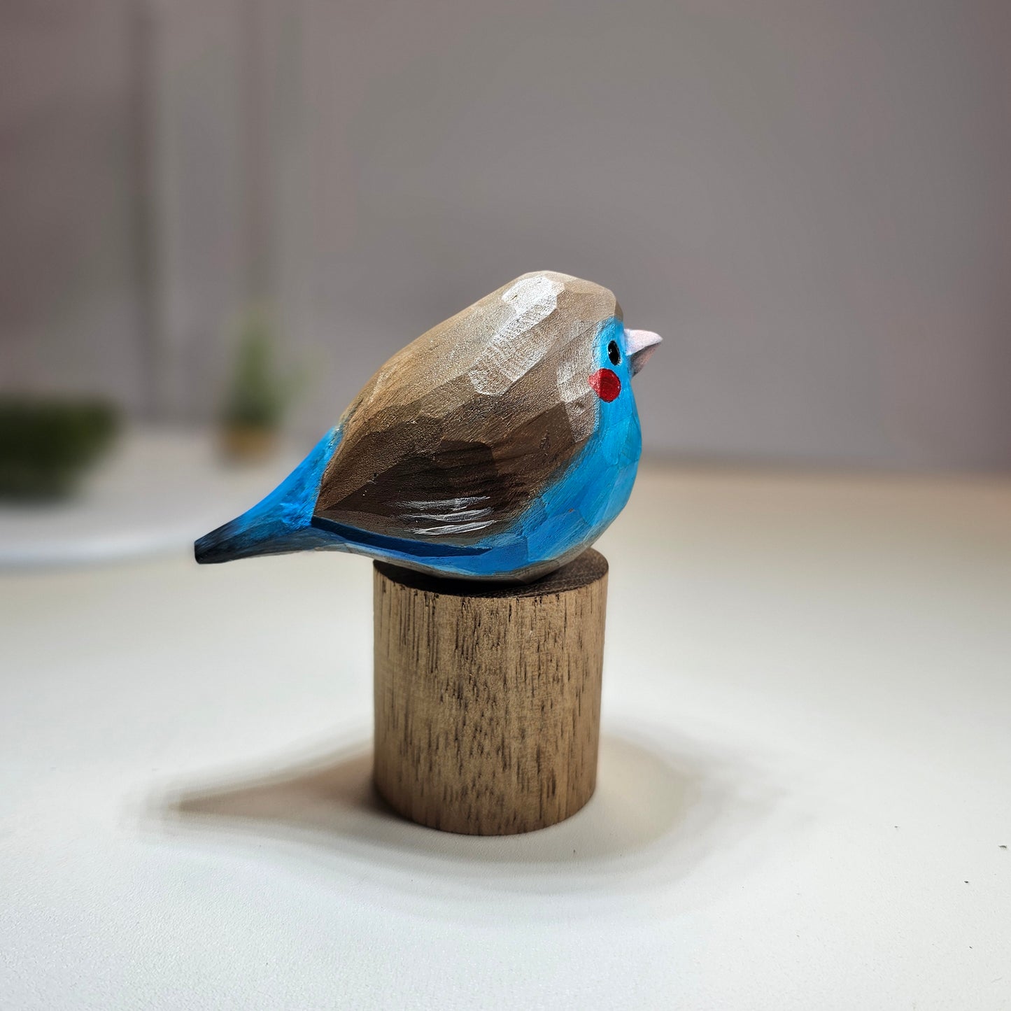 Custom Wooden Bird Figurines of Estrildid Finches: Uraeginthus, Chloebia & Amandava