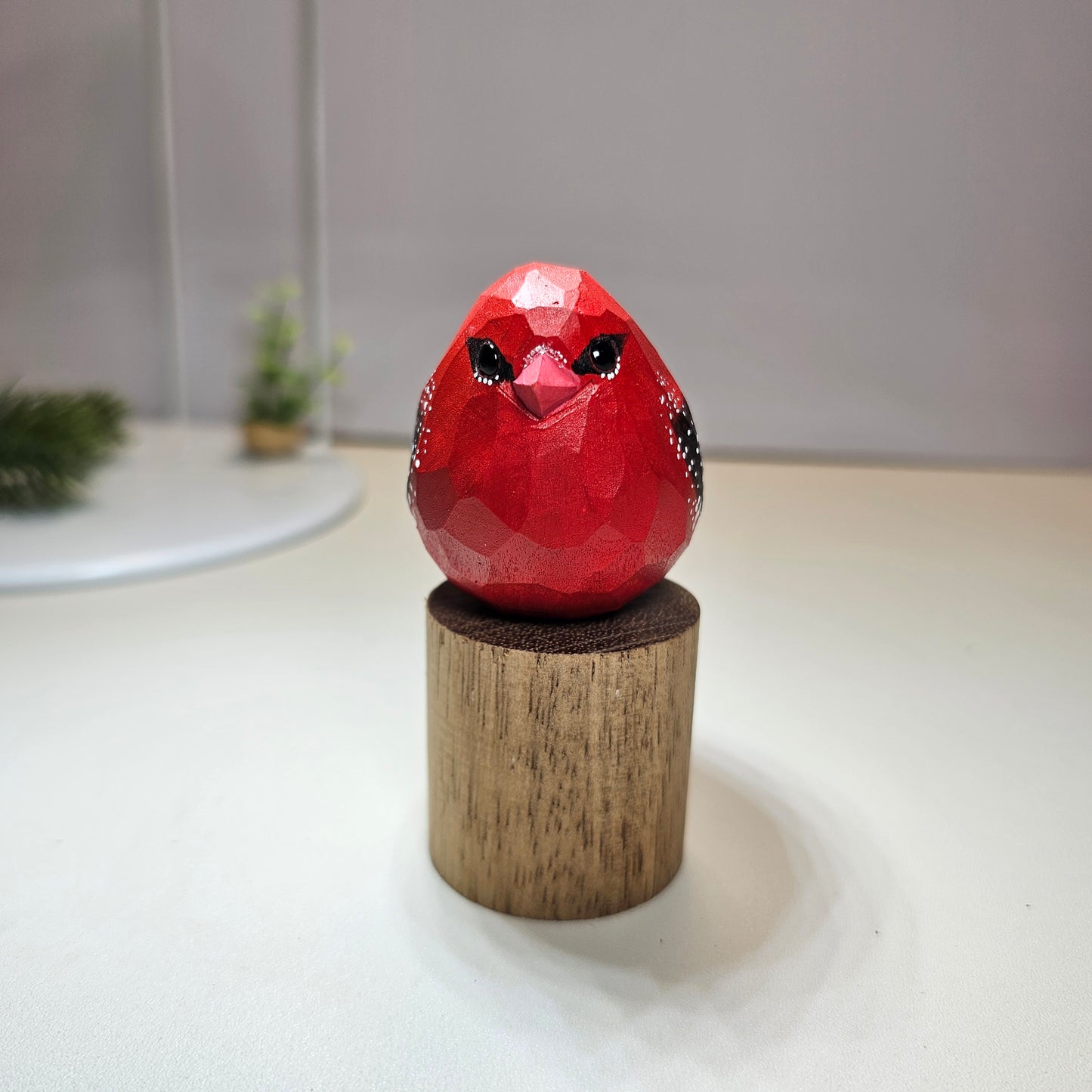 Custom Wooden Bird Figurines of Estrildid Finches: Uraeginthus, Chloebia & Amandava