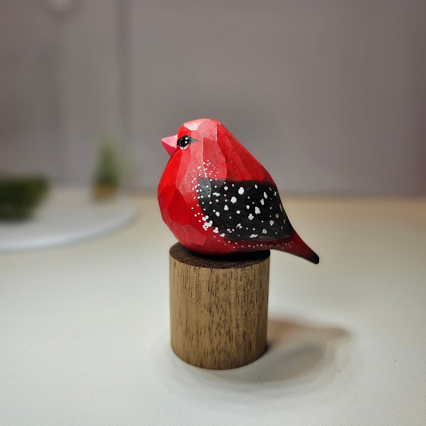 Custom Wooden Bird Figurines of Estrildid Finches: Uraeginthus, Chloebia & Amandava