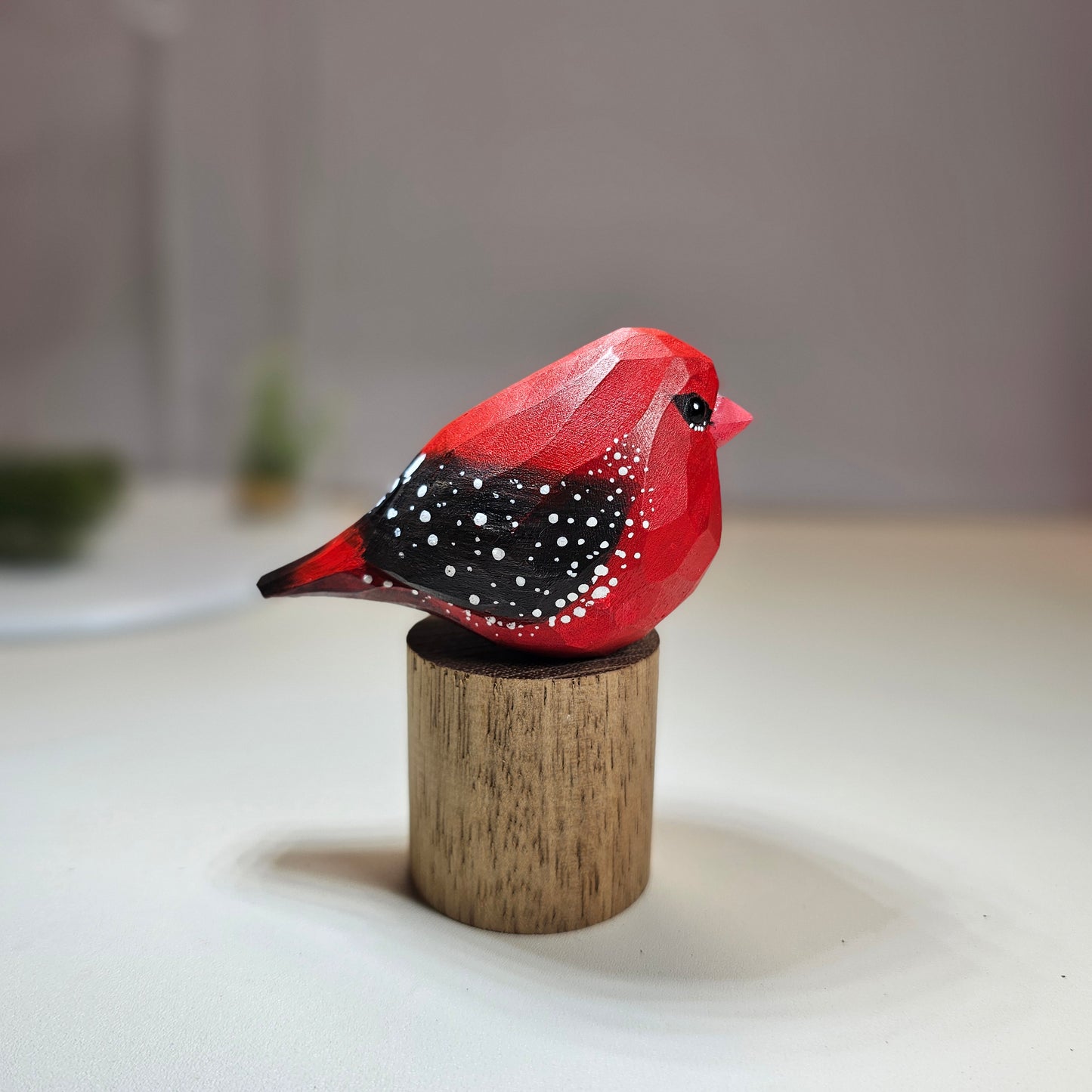 Custom Wooden Bird Figurines of Estrildid Finches: Uraeginthus, Chloebia & Amandava