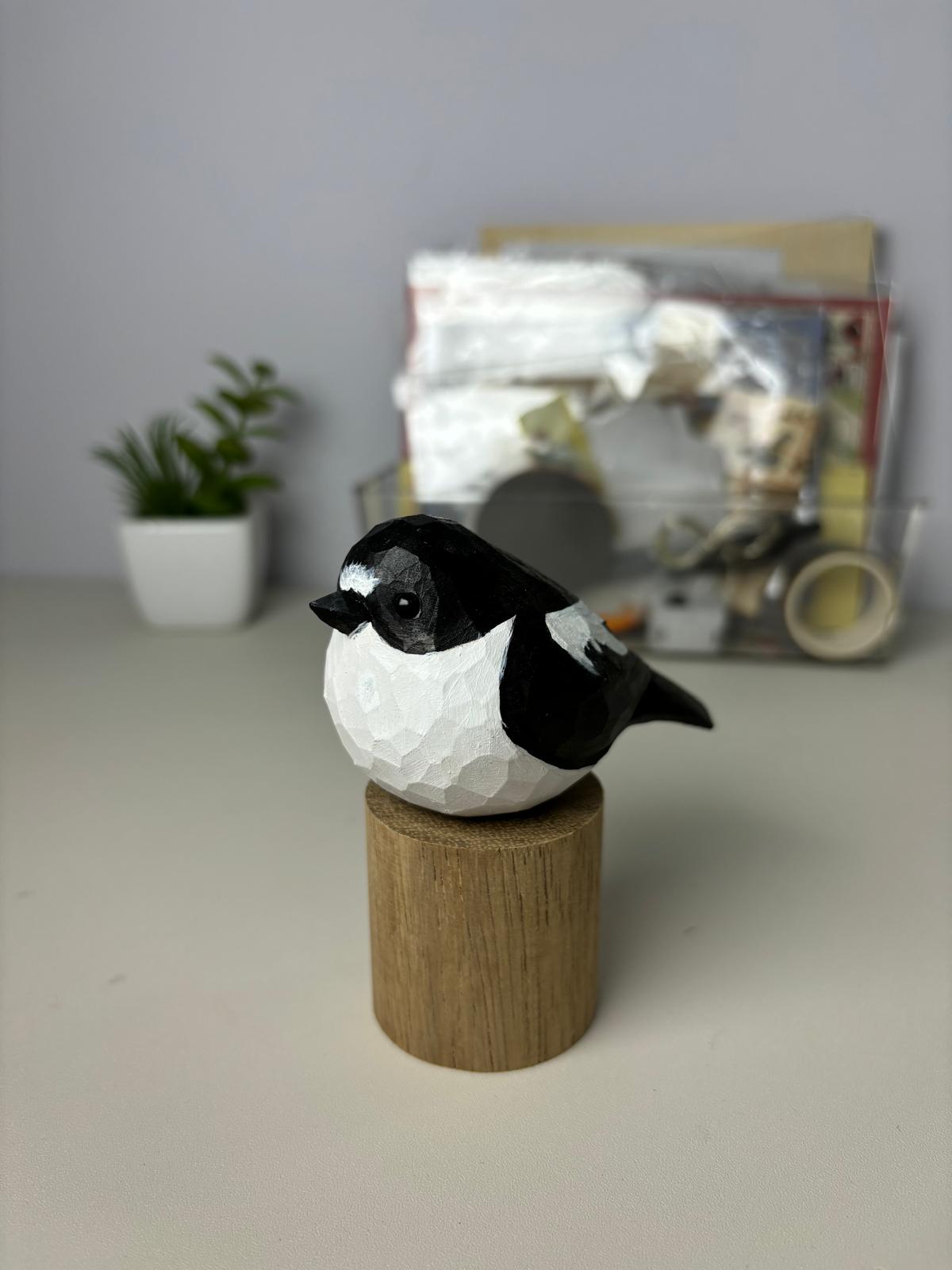 European Pied Flycatcher Figurine