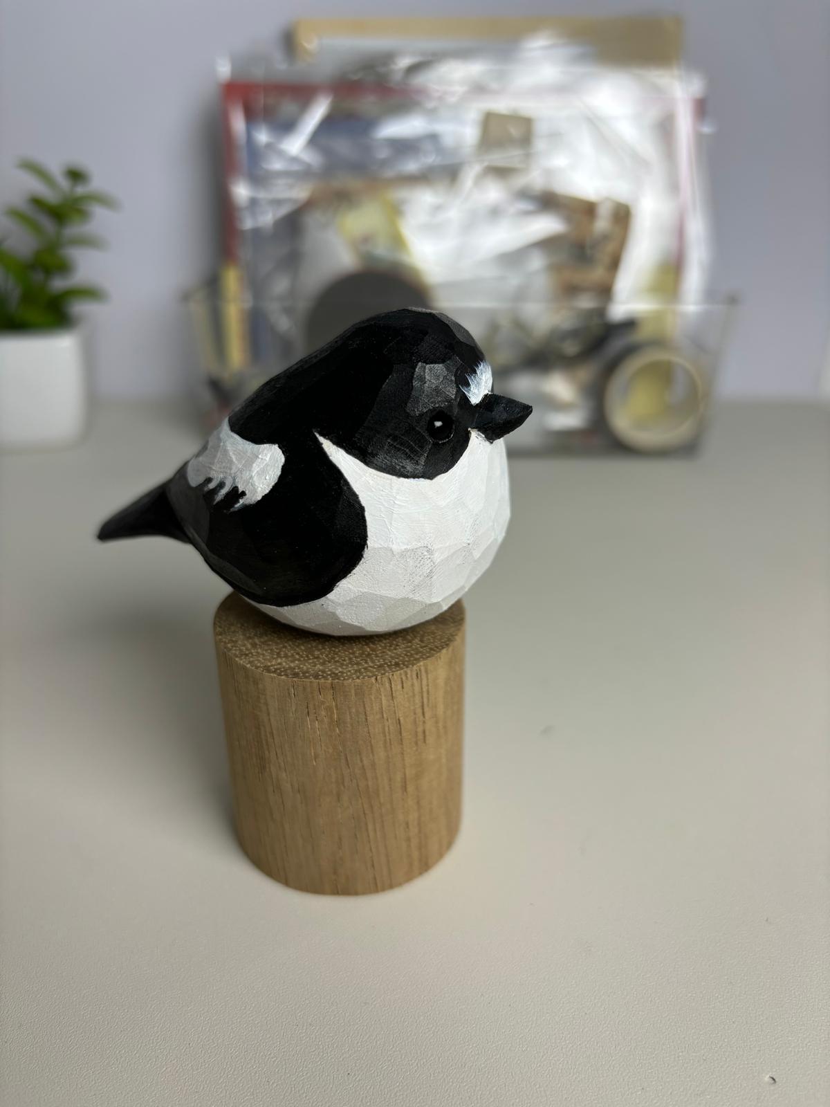 European Pied Flycatcher Figurine