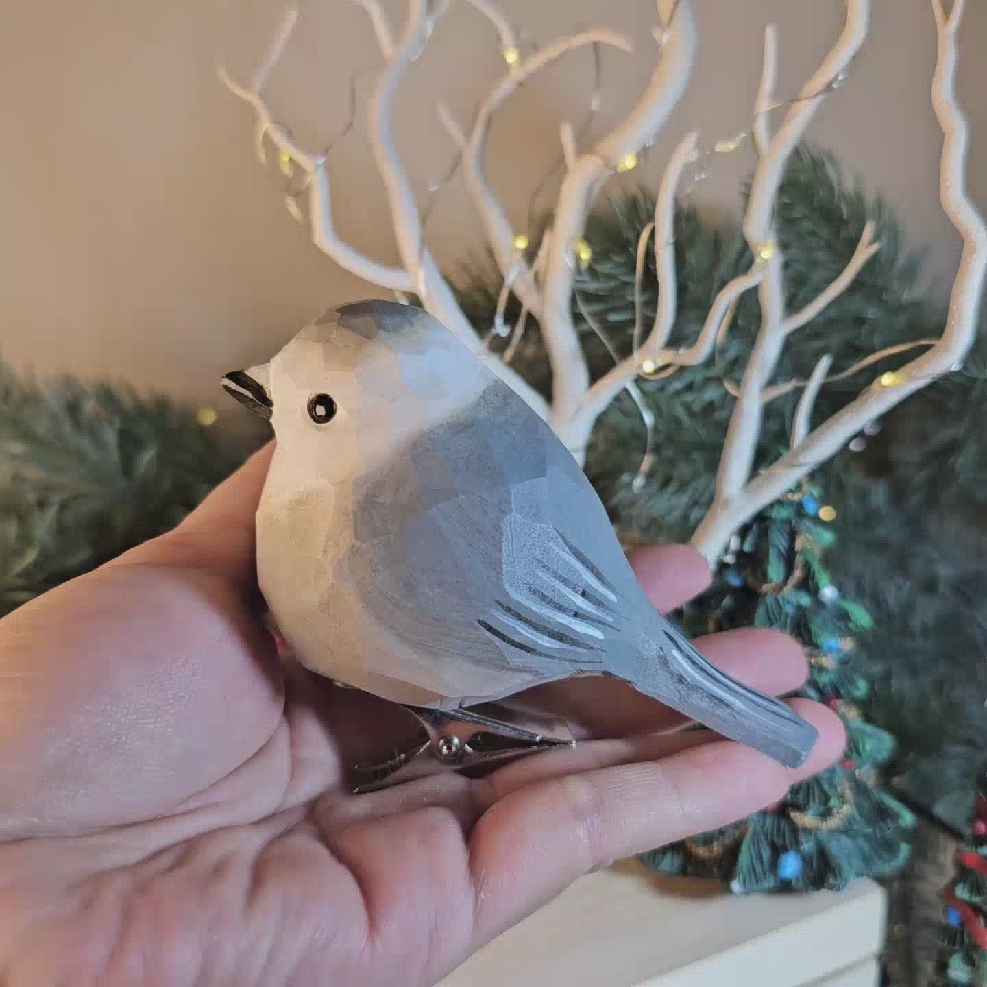 Canada Jay Clip-on Bird Ornament