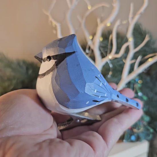 Bluejay Clip-on Bird Ornament