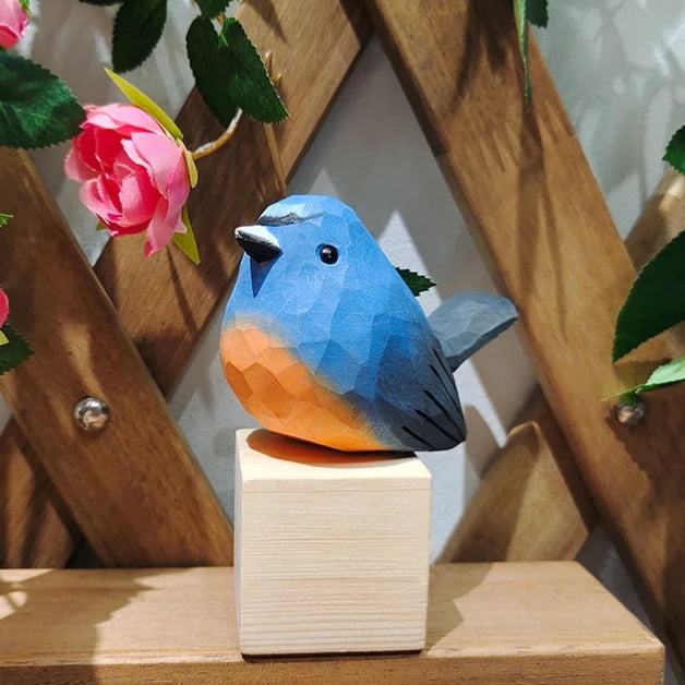 Snowy-Browed Flycatcher Sculpted Hand-Painted Bird Figure decor