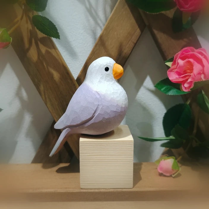 Lovebirds 彫刻された鳥の装飾