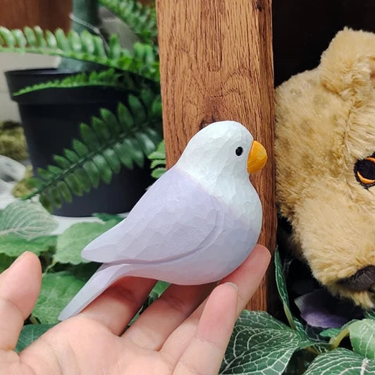 Lovebirds 彫刻された鳥の装飾