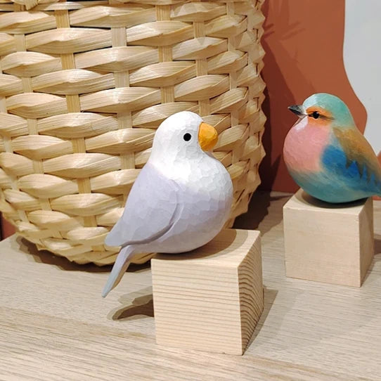 Lovebirds 彫刻された鳥の装飾