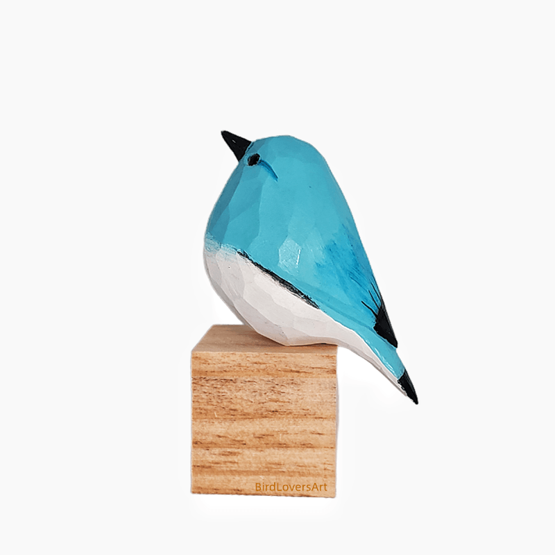 Mountain Bluebird 1st GEN Figurine Hand Carved Painted Wooden - paintedbird.shop