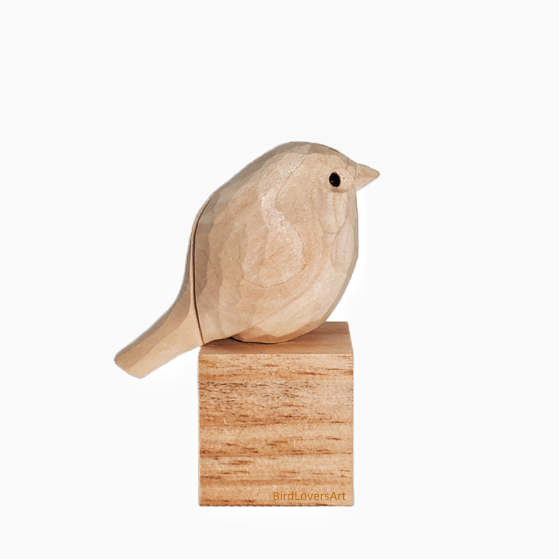 A001 Unfinished Wood Bird Hand Carved - paintedbird.shop