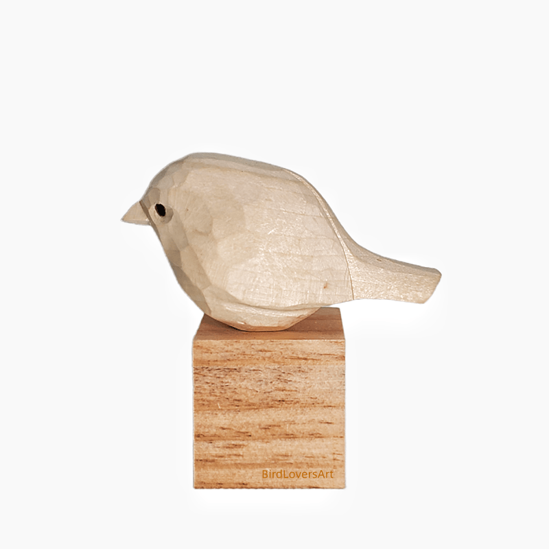 A001 Unfinished Wood Bird Hand Carved - paintedbird.shop