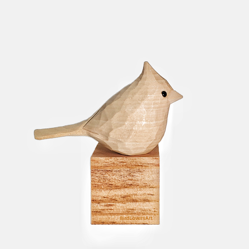 E008 Unfinished Wood Bird Hand Carved - paintedbird.shop