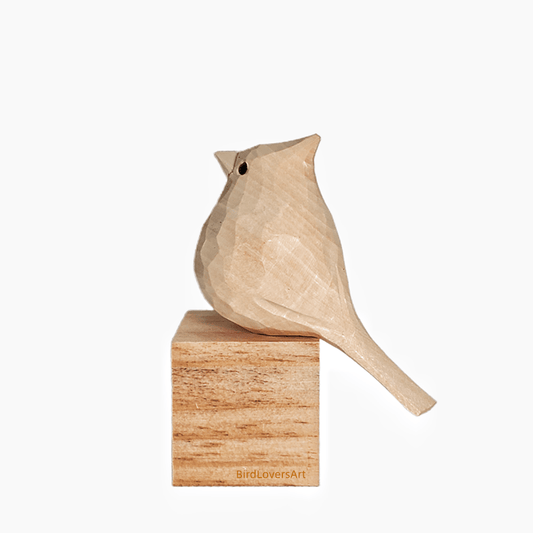 E008 Unfinished Wood Bird Hand Carved - paintedbird.shop