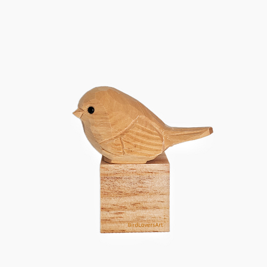 C006 Unfinished Wood Bird Hand Carved - paintedbird.shop