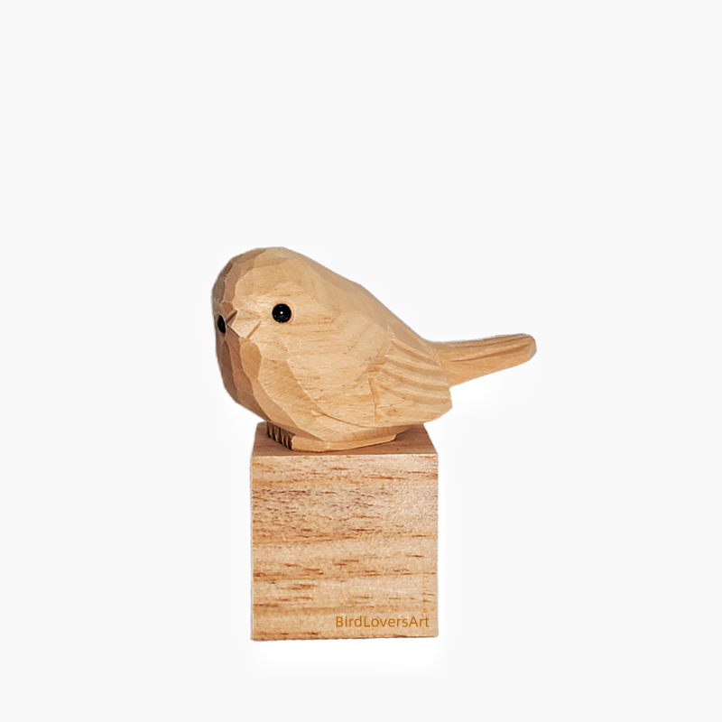 C006 Unfinished Wood Bird Hand Carved - paintedbird.shop