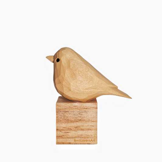 D007 Unfinished Wood Bird Hand Carved - paintedbird.shop