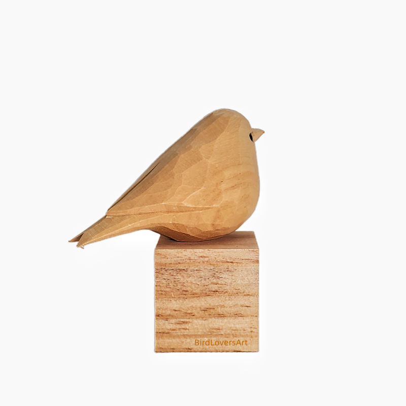 D007 Unfinished Wood Bird Hand Carved - paintedbird.shop