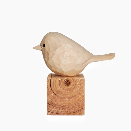 G019 Unfinished Wood Bird Hand Carved - paintedbird.shop