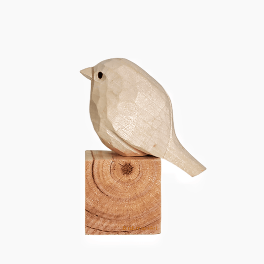 A001 Unfinished Wood Bird Hand Carved - paintedbird.shop