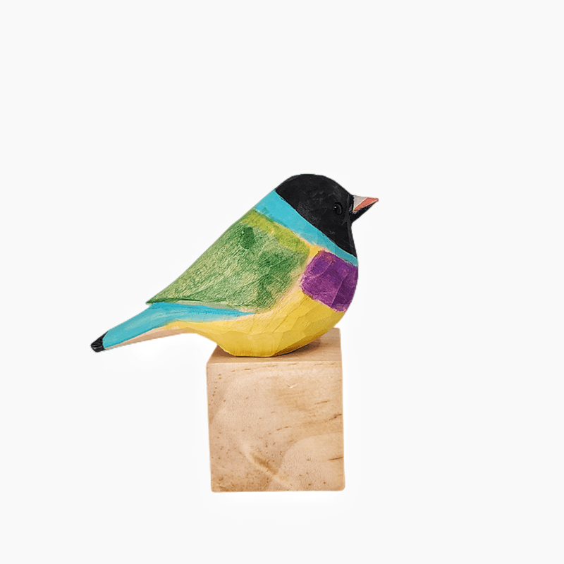 Gouldian Finch Wooden Hand Carved Painted Bird Ornaments - paintedbird.shop