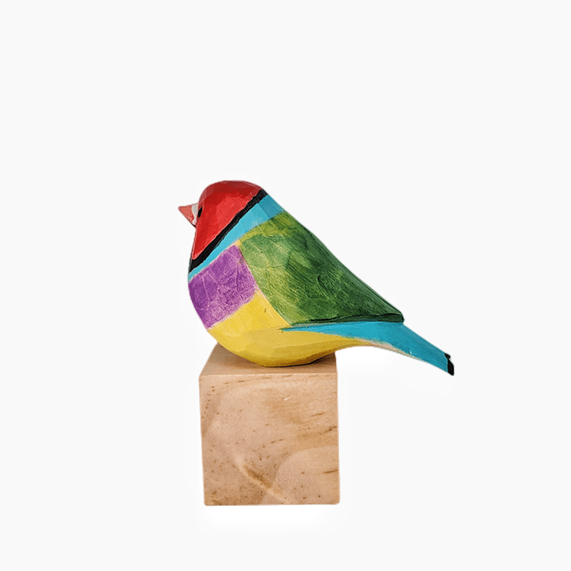 Gouldian Finch Wooden Hand Carved Painted Bird Ornaments - paintedbird.shop