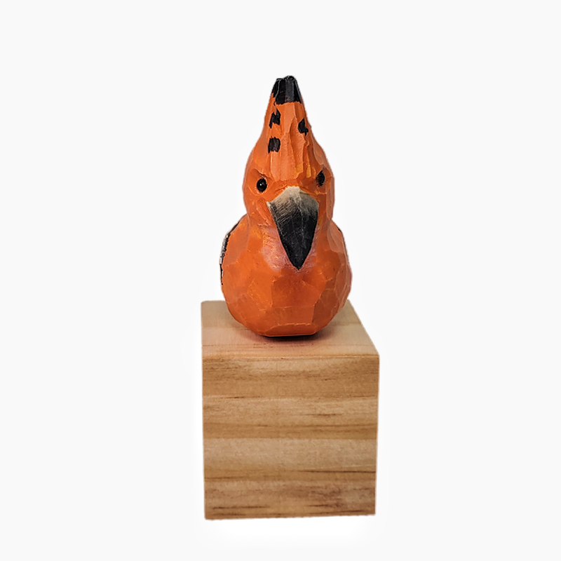Hoopoe Bird Figurine Hand Carved Painted Wooden Decor