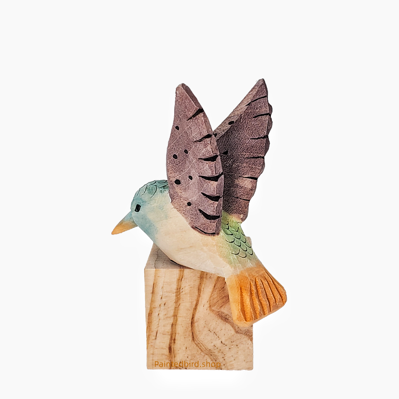 Hummingbird Hand Carved and Painted Bird figurine