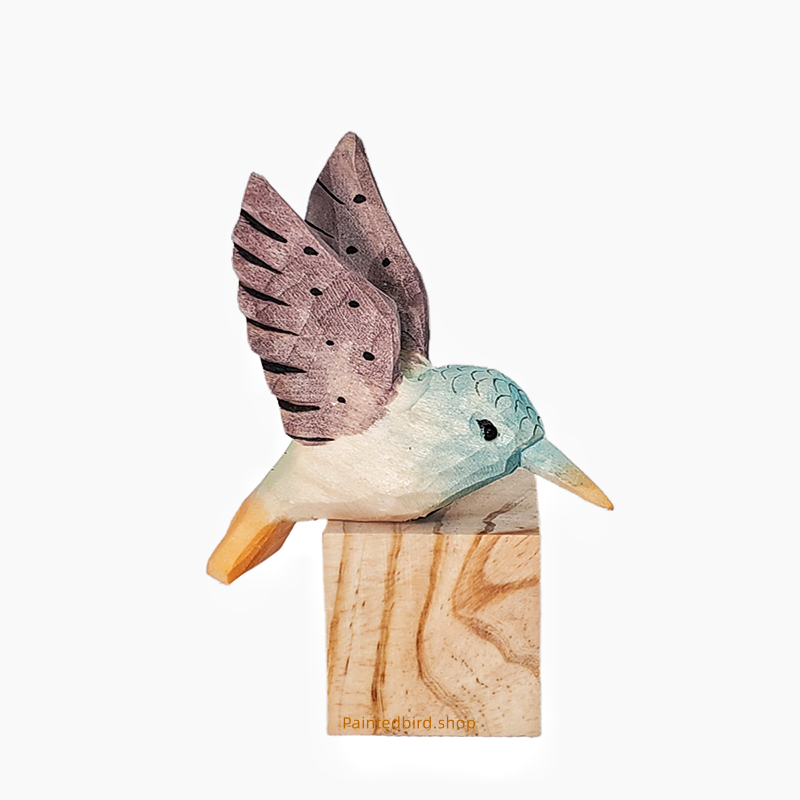 Hummingbird Hand Carved and Painted Bird figurine