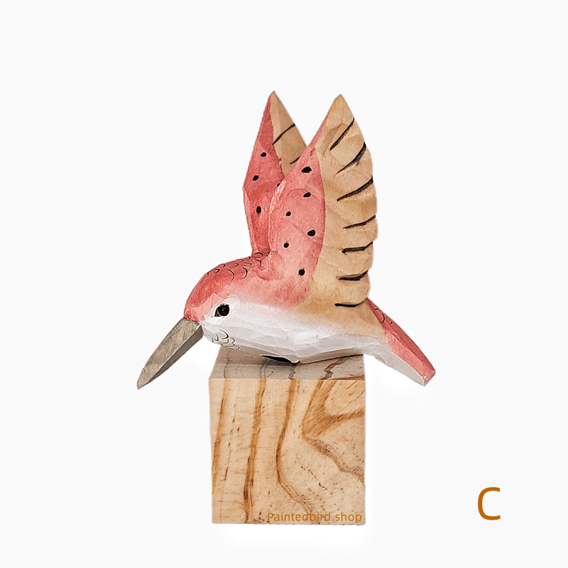Hummingbird Hand Carved and Painted Bird figurine - paintedbird.shop