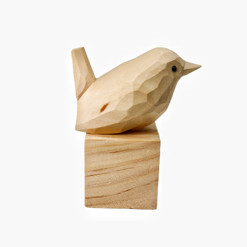 U010 Unfinished Wood bird statues