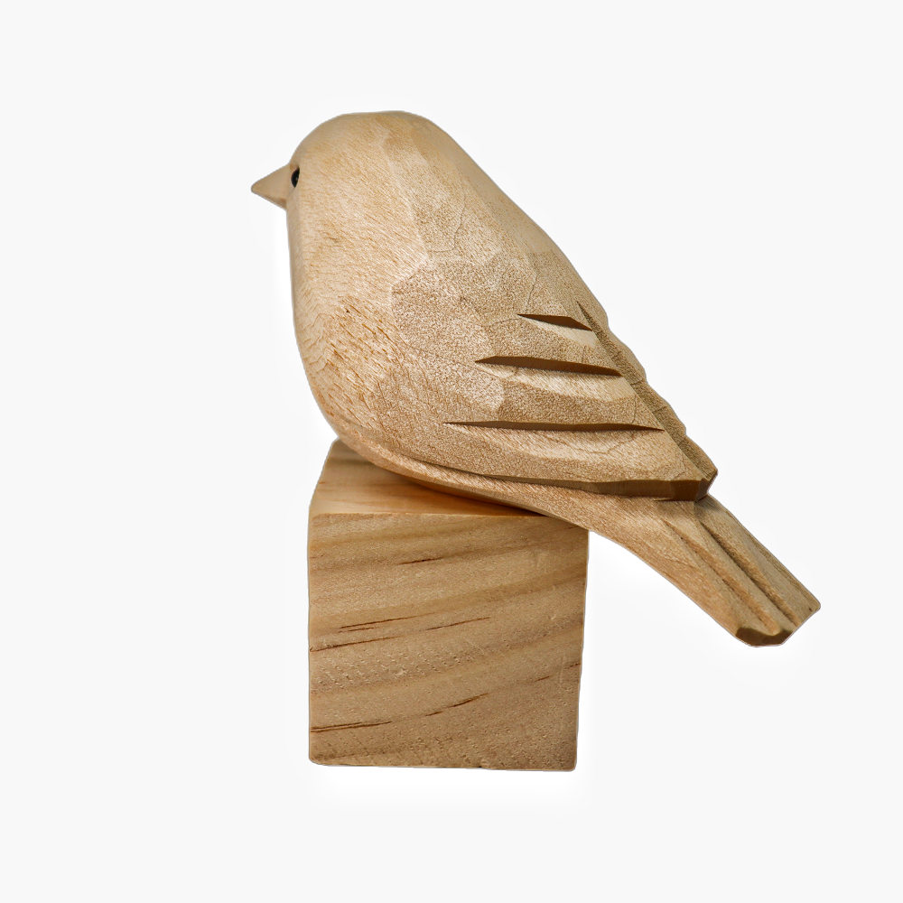 U012 Estatuas de pájaros de madera sin terminar