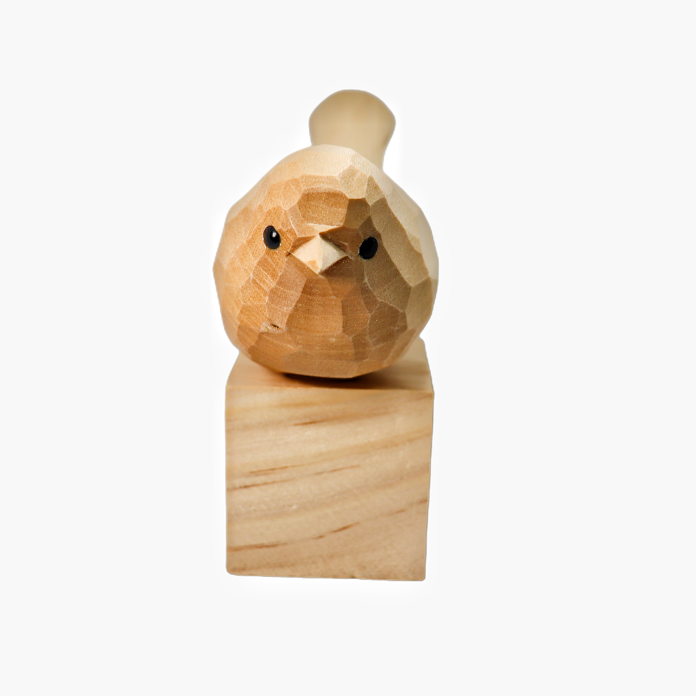 U009 Unfinished Wood bird on Stand