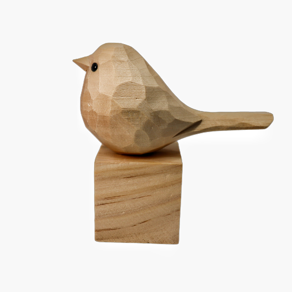 U006 Unfinished Wood Bird Hand Carved