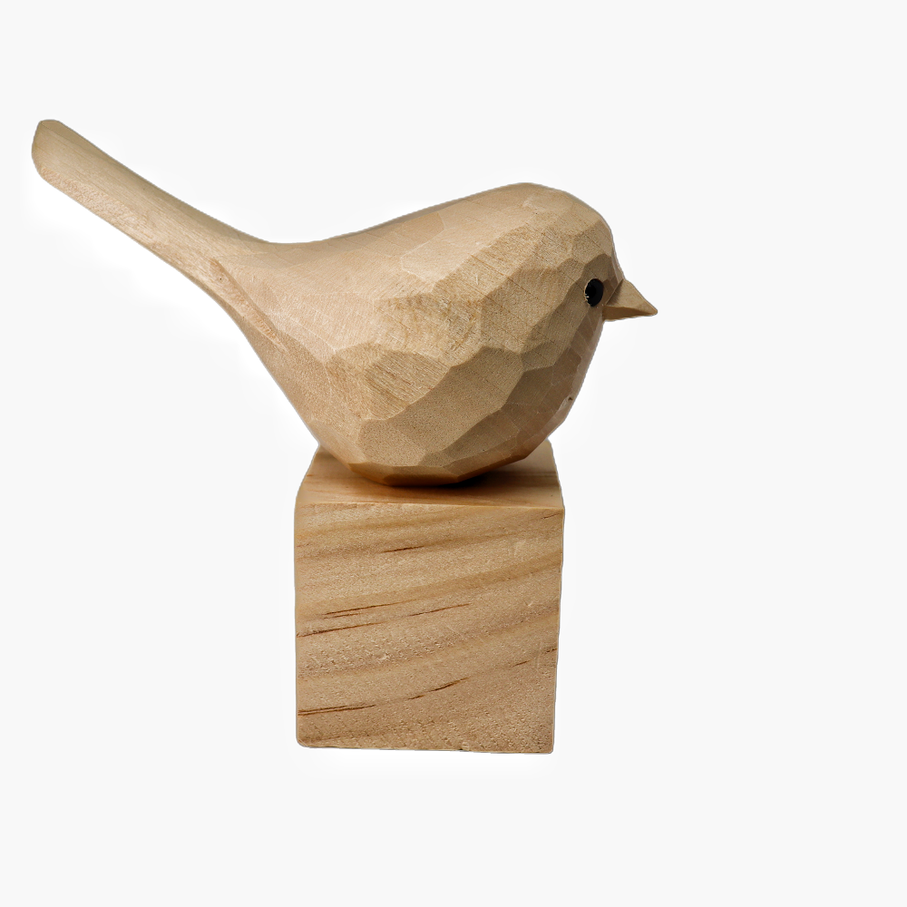 U006 Unfinished Wood Bird Hand Carved